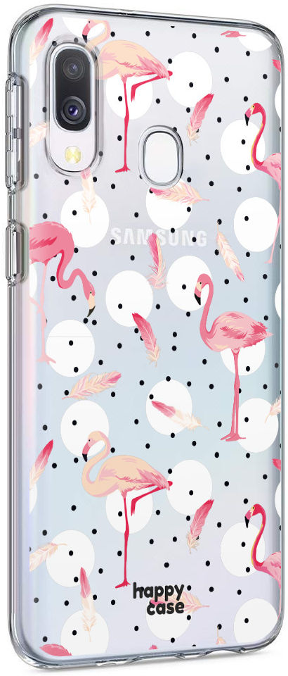 HappyCase Samsung Galaxy A40 Flexibel TPU Hoesje Flamingo Print afbeelding 5