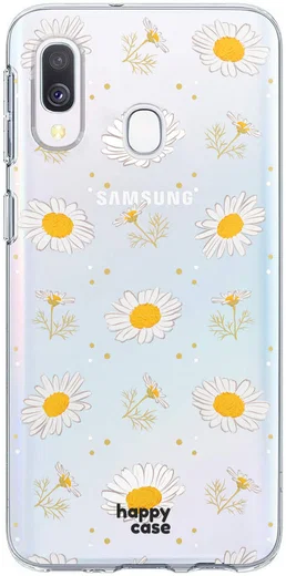 HappyCase Samsung Galaxy A40 Flexibel TPU Hoesje Bloemen Print afbeelding 1