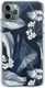 HappyCase iPhone 11 Pro Hoesje Flexibel TPU Blue Leaves Print afbeelding 1