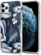HappyCase iPhone 11 Pro Hoesje Flexibel TPU Blue Leaves Print afbeelding 2