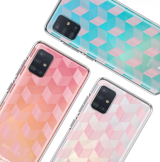 HappyCase Samsung Galaxy A71 Hoesje Flexibel TPU Blokjes Print afbeelding 7