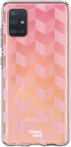 HappyCase Samsung Galaxy A71 Hoesje Flexibel TPU Blokjes Print afbeelding 6