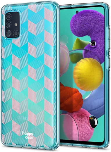 HappyCase Samsung Galaxy A71 Hoesje Flexibel TPU Blokjes Print afbeelding 5