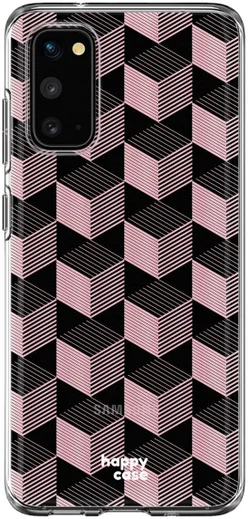 HappyCase Samsung Galaxy S20 Hoesje Flexibel TPU Blokjes Print afbeelding 1