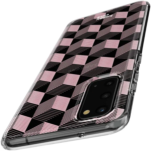 HappyCase Samsung Galaxy S20 Hoesje Flexibel TPU Blokjes Print afbeelding 4