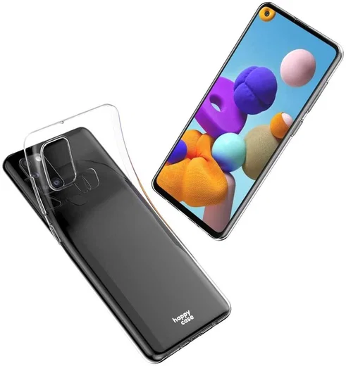 HappyCase Samsung Galaxy A21S Flexibel TPU Hoesje Clear print afbeelding 5