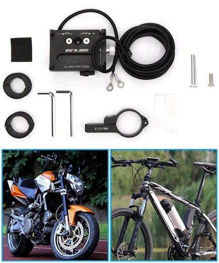 GUB G85E Telefoonhouder voor Motor / E-Bike USB Output voor opladen afbeelding 13