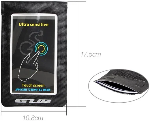 GUB 919 Waterdichte Telefoonhouder Fiets voor Stuur en Frame Zwart afbeelding 2