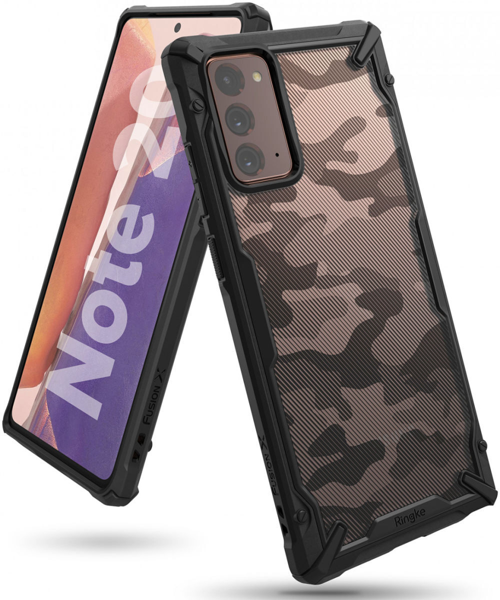 Ringke Fusion X Samsung Galaxy Note 20 Hoesje Camo Zwart afbeelding 1