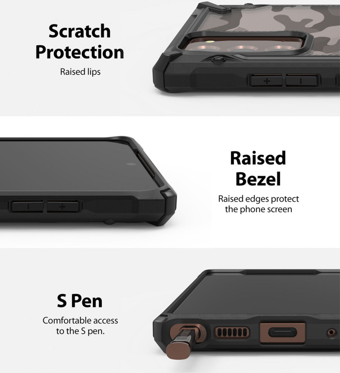 Ringke Fusion X Samsung Galaxy Note 20 Hoesje Camo Zwart afbeelding 7