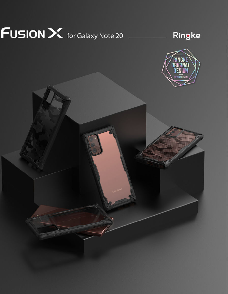 Ringke Fusion X Samsung Galaxy Note 20 Hoesje Camo Zwart afbeelding 12
