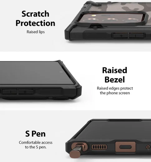 Ringke Fusion X Samsung Galaxy Note 20 Ultra Hoesje Camo Zwart afbeelding 7