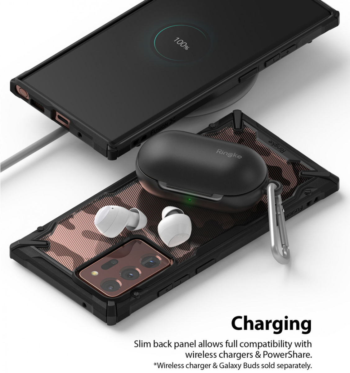 Ringke Fusion X Samsung Galaxy Note 20 Ultra Hoesje Camo Zwart afbeelding 8