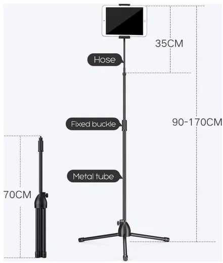 Verstelbare Telefoon / Tablet / iPad Statief Stevige Tripod Standaard afbeelding 4