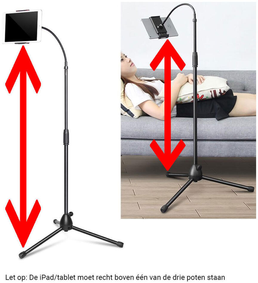 Verstelbare Telefoon / Tablet / iPad Statief Stevige Tripod Standaard afbeelding 2