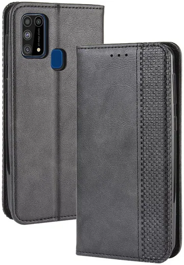 Samsung Galaxy M31 Retro Stijl Kunstleren Portemonnee Hoesje Zwart afbeelding 6