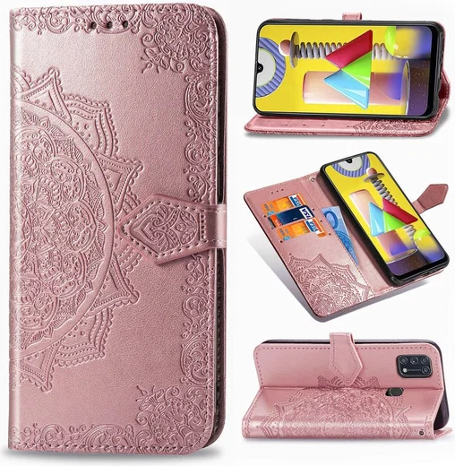 Samsung Galaxy M31 Portemonnee Hoesje Met Mandala Roze Goud afbeelding 12