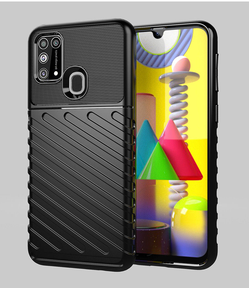 Samsung Galaxy M31 Twill Thunder Texture Back Cover Zwart afbeelding 3