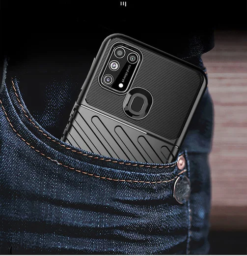 Samsung Galaxy M31 Twill Thunder Texture Back Cover Zwart afbeelding 13