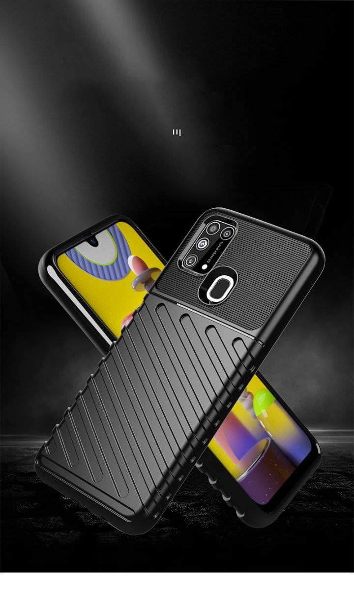 Samsung Galaxy M31 Twill Thunder Texture Back Cover Zwart afbeelding 5