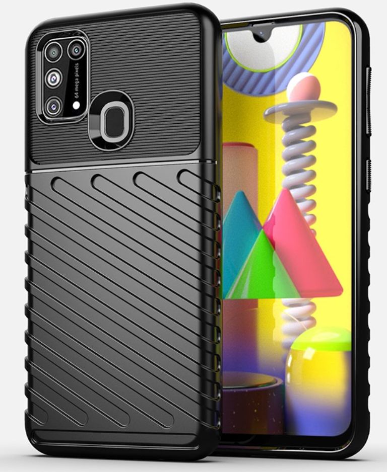 Samsung Galaxy M31 Twill Thunder Texture Back Cover Zwart afbeelding 1