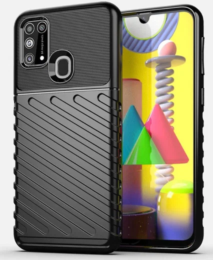Samsung Galaxy M31 Twill Thunder Texture Back Cover Zwart afbeelding 1