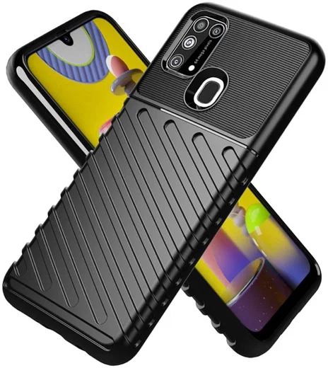 Samsung Galaxy M31 Twill Thunder Texture Back Cover Zwart afbeelding 2