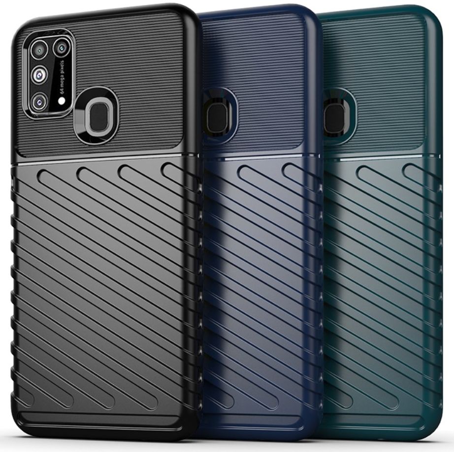 Samsung Galaxy M31 Twill Thunder Texture Back Cover Zwart afbeelding 4