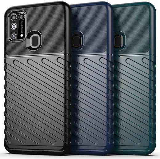 Samsung Galaxy M31 Twill Thunder Texture Back Cover Zwart afbeelding 4