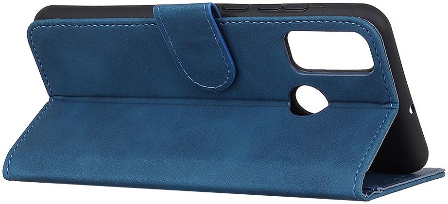 Samsung Galaxy M31 Hoesje Portemonnee Retro Splitleer Blauw afbeelding 5