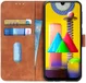 Samsung Galaxy M31 Hoesje Portemonnee Retro Splitleer Bruin afbeelding 1