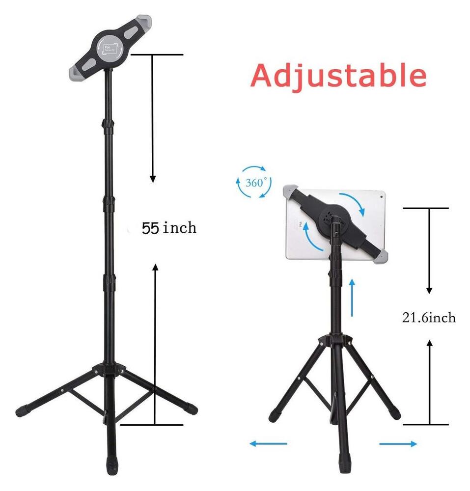 Tablet / iPad Statief met Tripod 7.9 - 12 Inch Met Opberg Tas afbeelding 3