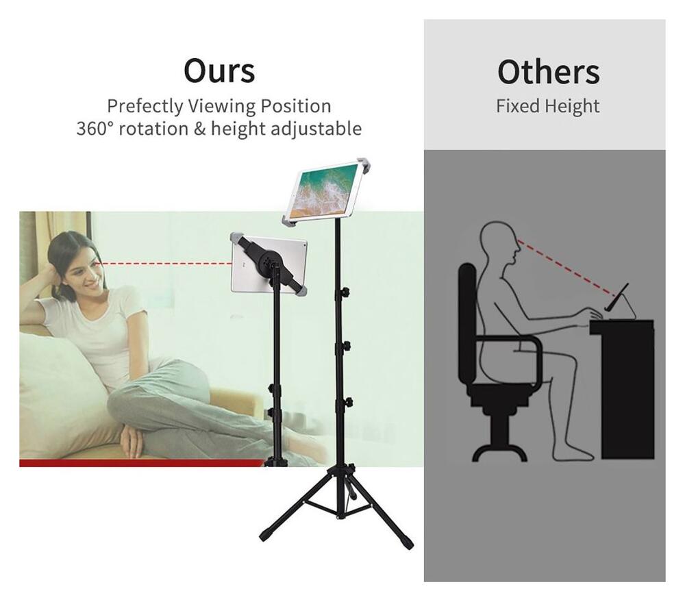 Tablet / iPad Statief met Tripod 7.9 - 12 Inch Met Opberg Tas afbeelding 9