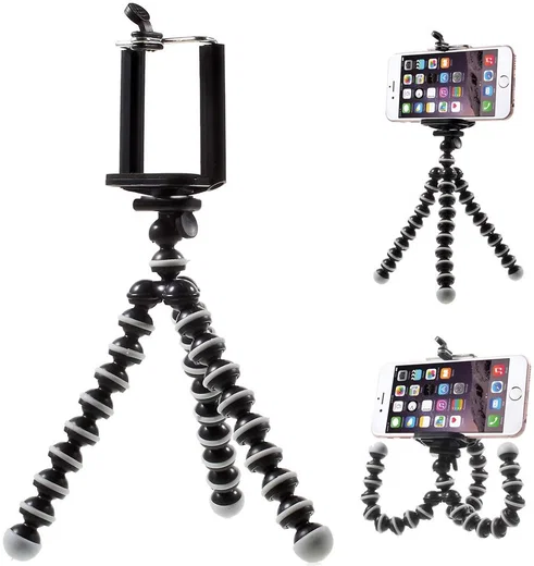 Flexibele Camera of Smartphone Tripod Zwart afbeelding 2