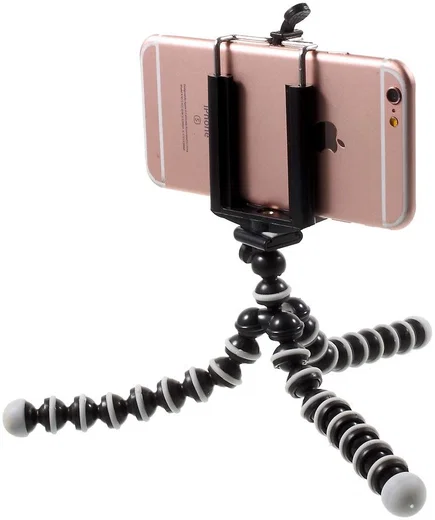 Flexibele Camera of Smartphone Tripod Zwart afbeelding 4