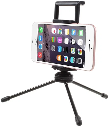 Multi-Functioneel Mini Metalen Tripod Stand Smartphone / Tablet Zwart afbeelding 10