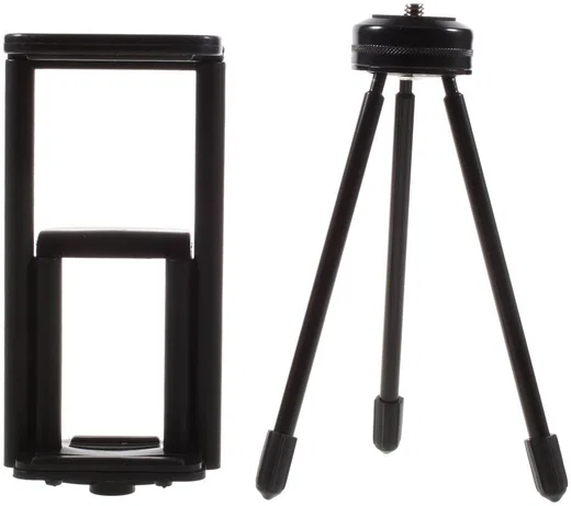 Multi-Functioneel Mini Metalen Tripod Stand Smartphone / Tablet Zwart afbeelding 2