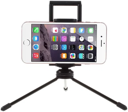 Multi-Functioneel Mini Metalen Tripod Stand Smartphone / Tablet Zwart afbeelding 8
