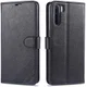 AZNS Oppo A91 Hoesje Wallet Book Case Kunst Leer Zwart afbeelding 2