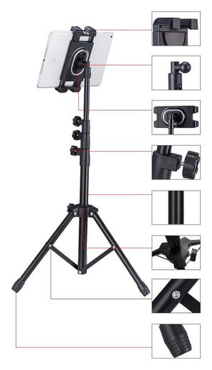 Universele Tablet/iPad Tripod Statief Verstelbare Lessenaar afbeelding 15