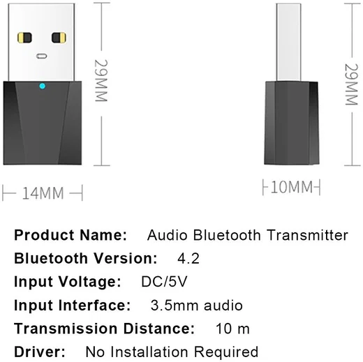 Universele Bluetooth Adapter voor TV / Speakers / Koptelefoon afbeelding 2