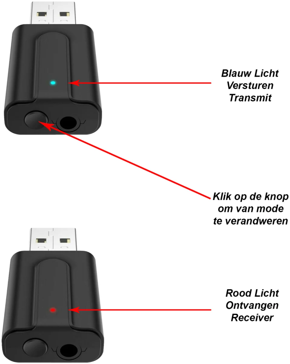 Wireless Bluetooth Adapter 2-in-1 Transmitter & Receiver 3.5mm Aux afbeelding 7