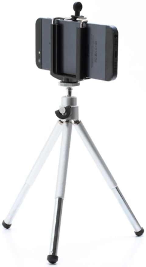 Universele Aluminium Tripod Houder Voor Smartphone / Camera Zilver afbeelding 1