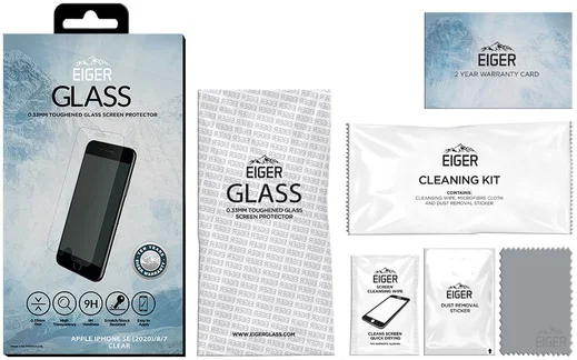 Eiger Apple iPhone 7/8/SE 2020/2022 Tempered Glass Case Friendly Plat afbeelding 2