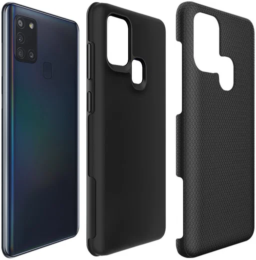 Eiger North Case Hybride Back Cover Samsung Galaxy A21S Hoesje Zwart afbeelding 2