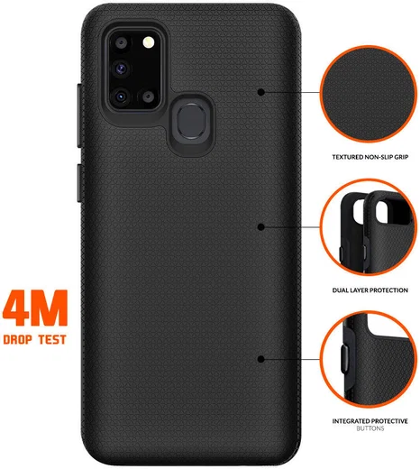 Eiger North Case Hybride Back Cover Samsung Galaxy A21S Hoesje Zwart afbeelding 4