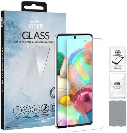 Eiger Samsung Galaxy A71 Tempered Glass Case Friendly Protector Plat afbeelding 1