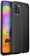 Samsung Galaxy A31 Litchi Hoesje TPU met Kunstlederen Textuur Zwart afbeelding 1
