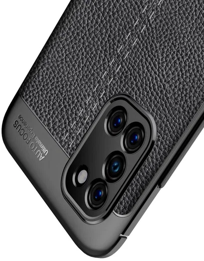 Samsung Galaxy A31 Litchi Hoesje TPU met Kunstlederen Textuur Zwart afbeelding 6
