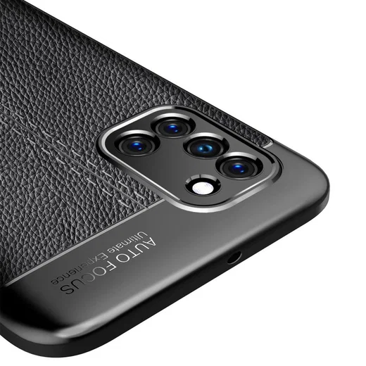Samsung Galaxy A31 Litchi Hoesje TPU met Kunstlederen Textuur Zwart afbeelding 7